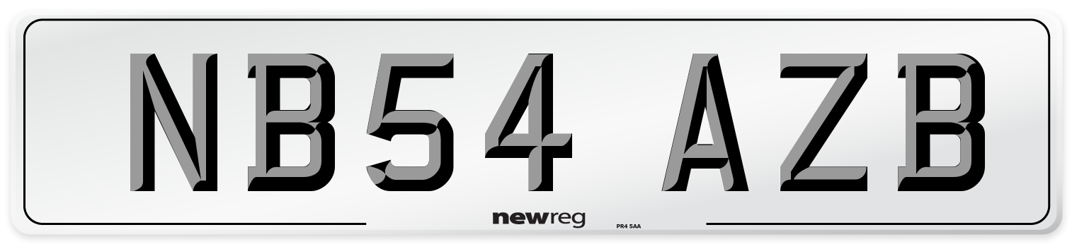 NB54 AZB Number Plate from New Reg